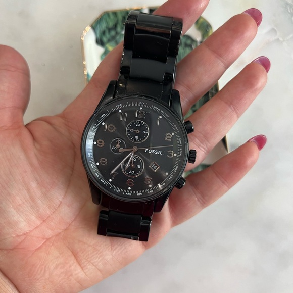 Mens fossil black matte watch - Picture 3 of 4